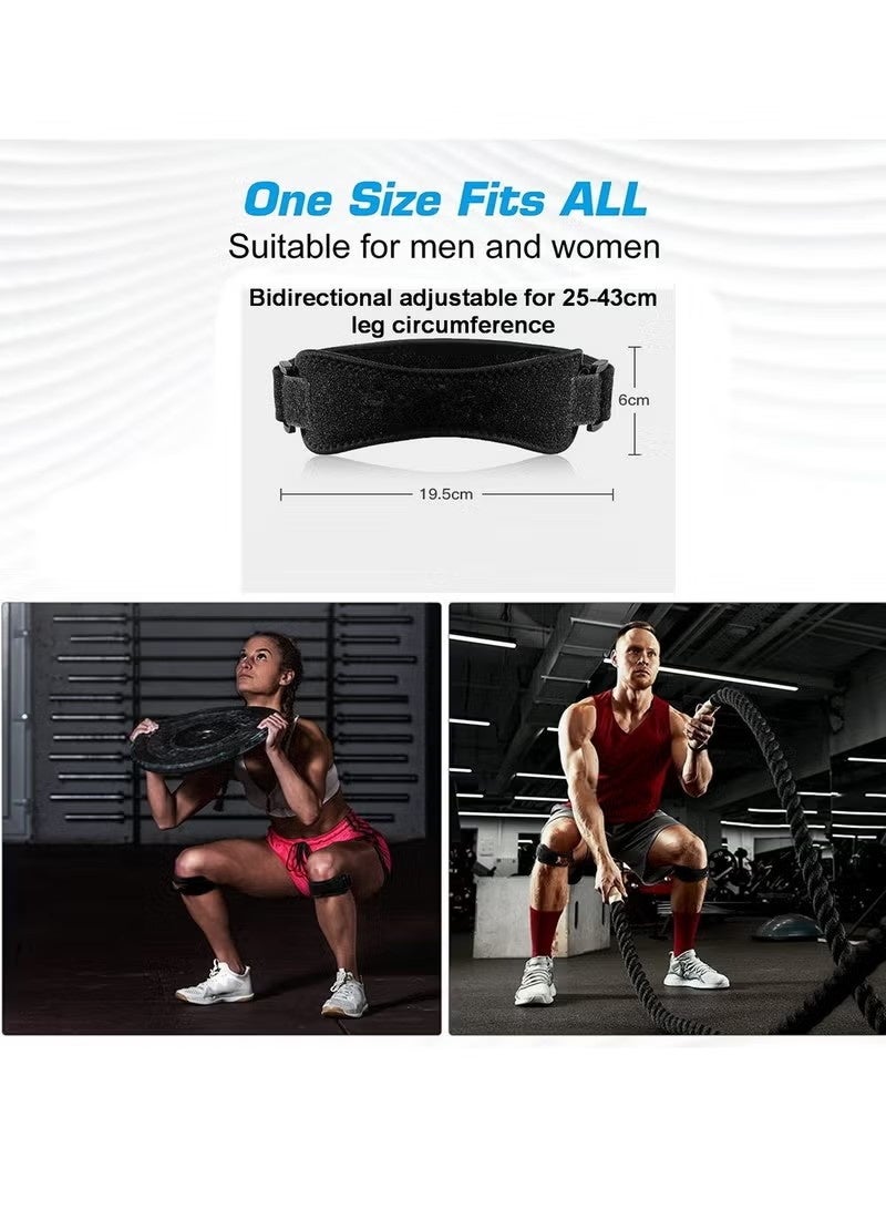 حزام الركبة القابل للتعديل، عبوتان من دعامة الرضفة لتخفيف الألم، مضاد للانزلاق، مرن للغاية وجيد التهوية، مثالي للجري والمشي لمسافات طويلة وكرة الطائرة وكرة السلة والقفز والركبة والمزيد - Image 3