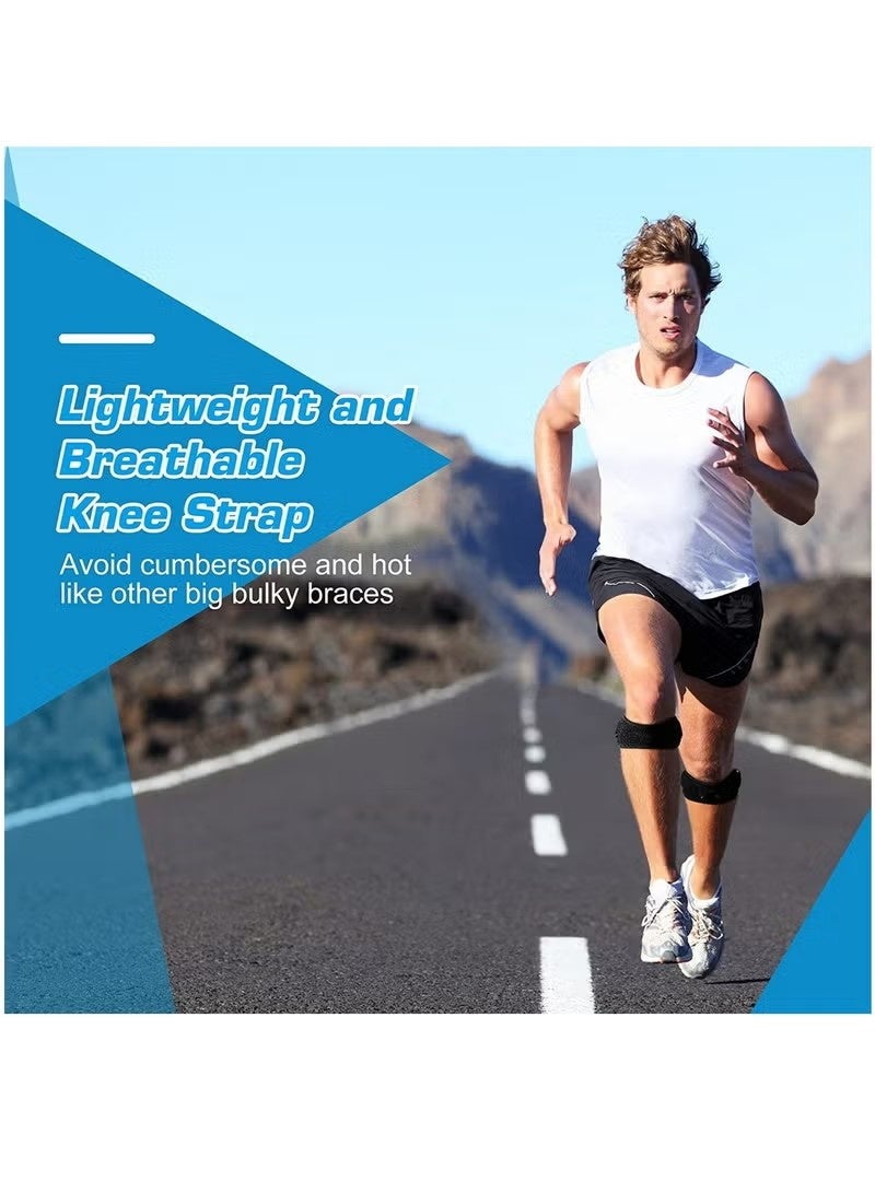 حزام الركبة القابل للتعديل، عبوتان من دعامة الرضفة لتخفيف الألم، مضاد للانزلاق، مرن للغاية وجيد التهوية، مثالي للجري والمشي لمسافات طويلة وكرة الطائرة وكرة السلة والقفز والركبة والمزيد - Image 5