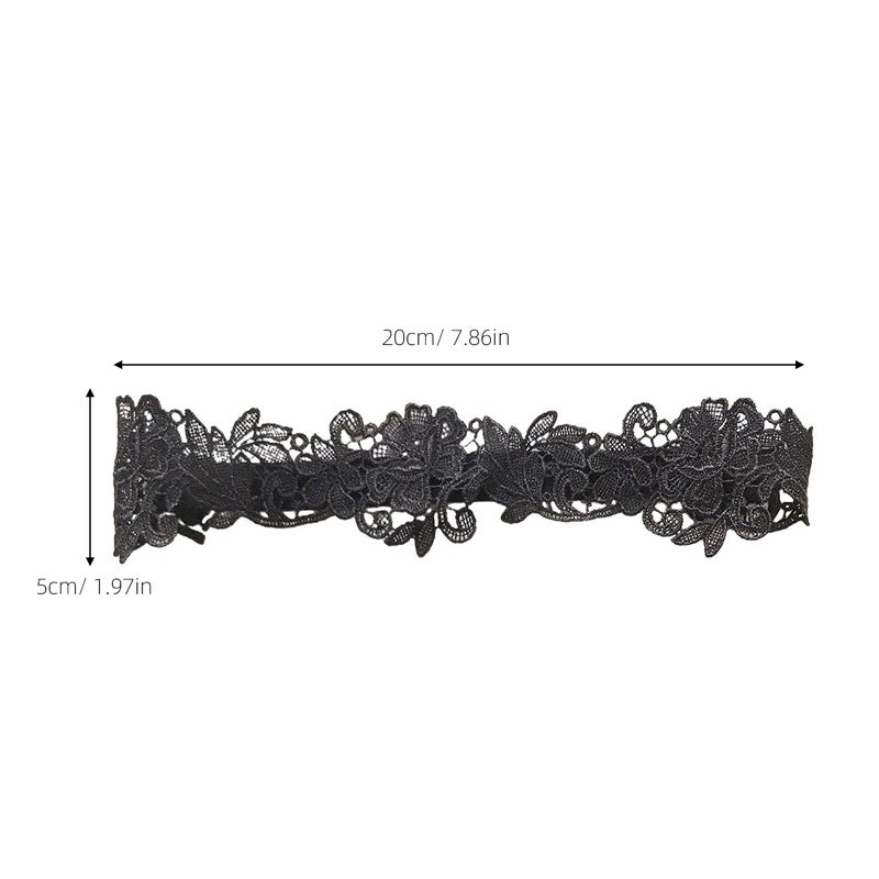 2 Pairs of Fashion Bridal Garters Beautiful Wedding Lace Flower Garters Decorative Garters for Woman(Black) - Image 5
