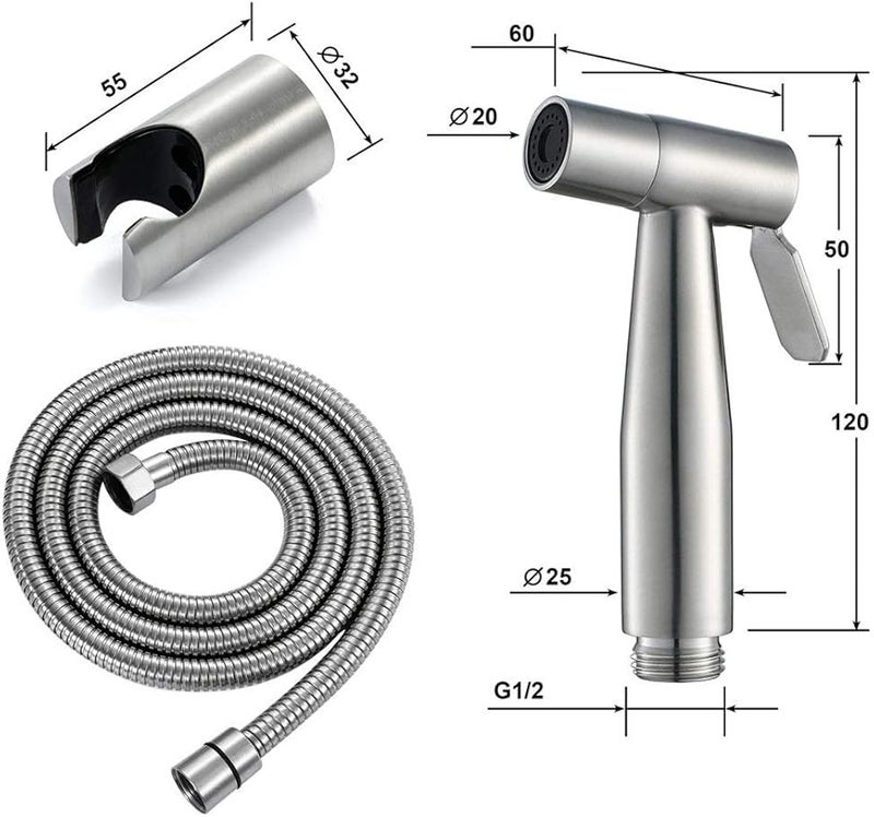 مرشّاش البيديه من الفولاذ المقاوم للصدأ شطاف - صنبور النظافة الشخصية لتنظيف المرحاض - Image 4