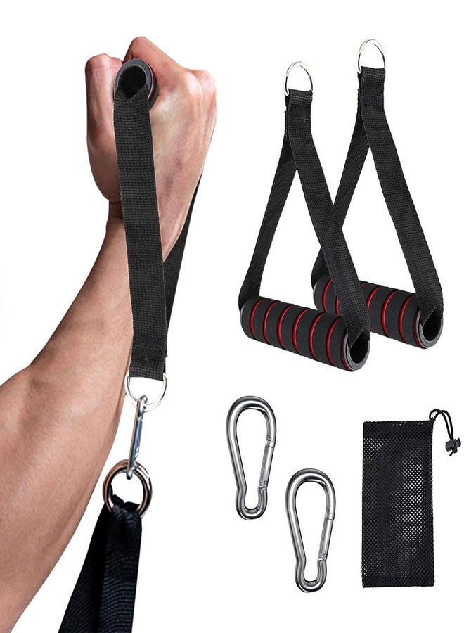 HOOTO Exercise Handle, Replacement Fitness Equipment with 2 Carabiners for Resistance Bands, Replacement Fitness Equipment for Cable Crossover Training Pulley System Home Gym - Image 1