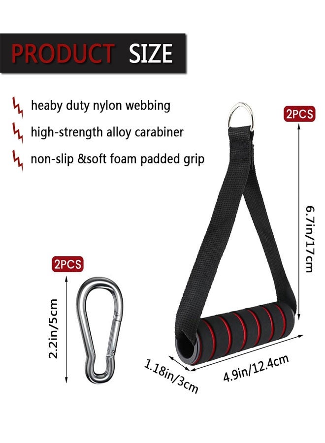 HOOTO Exercise Handle, Replacement Fitness Equipment with 2 Carabiners for Resistance Bands, Replacement Fitness Equipment for Cable Crossover Training Pulley System Home Gym - Image 2
