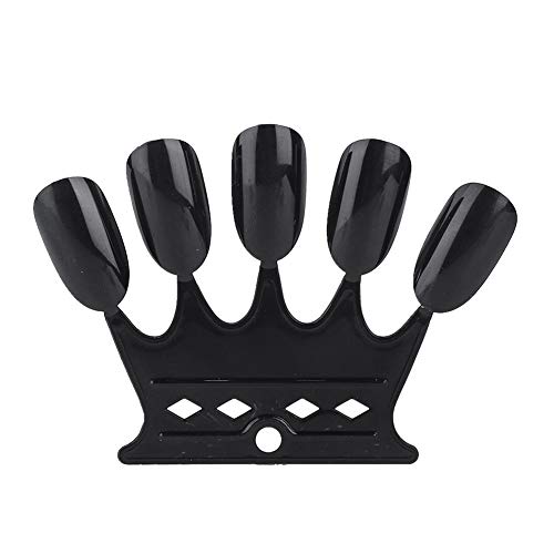 Sonew 50Pcs Nail Sticks, Nail Art Practice Tips Manicure Polish Gel Color Display Nail Polish Showing Tool Nail Art Tips(Black) - Image 1