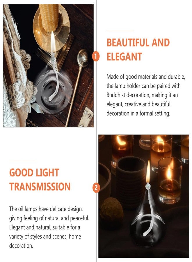 ARTIBETTER 10.6 Inch Glass Kerosene Oil Lamp for Indoor Use - Decorative Modern Oil Lamp for Home Weddings and Events - Elegant Transparent Tabletop - Image 5