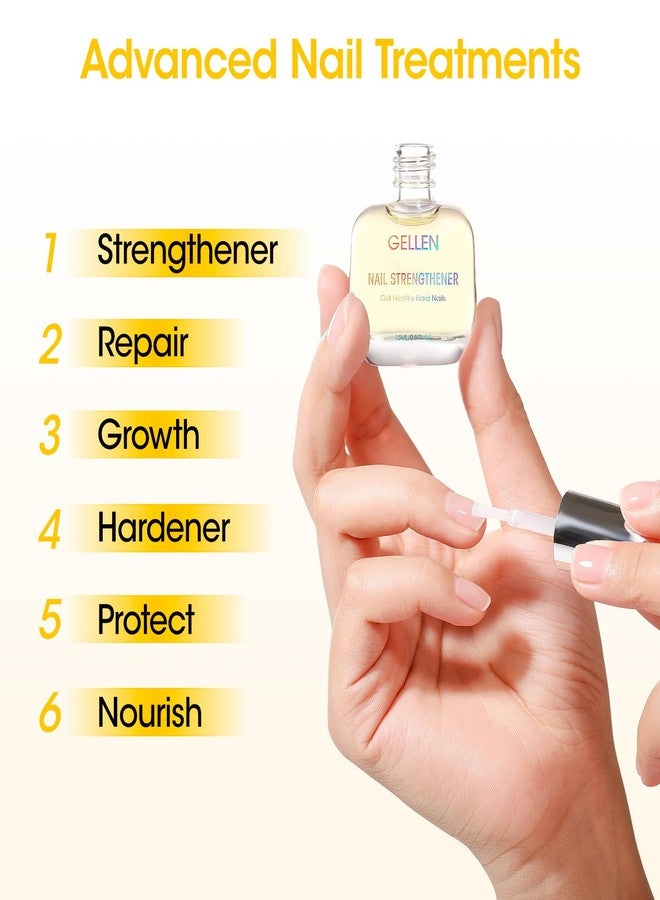 Gellen Pro Care Nail Strengthener, Ginger Serum Treatment, 8-IN-1 Air Dry Clear Nail Repair Growth Strengthener Calcium Keratin Nourish for Thin Damaged Nails Growth & Post-Removal Repair - Image 5