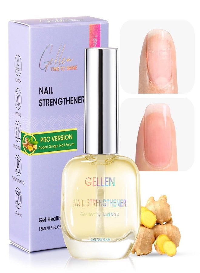 Gellen Pro Care Nail Strengthener, Ginger Serum Treatment, 8-IN-1 Air Dry Clear Nail Repair Growth Strengthener Calcium Keratin Nourish for Thin Damaged Nails Growth & Post-Removal Repair - Image 1