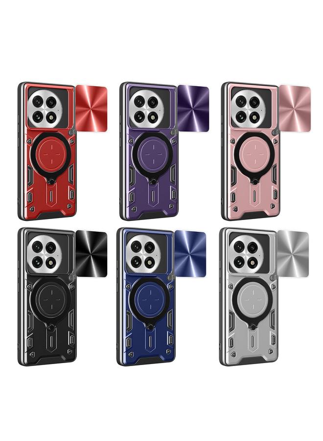 اس-توب جراب لهاتف OnePlus 13R 5G CD Texture Sliding Camshield حامل مغناطيسي للهاتف - Image 2