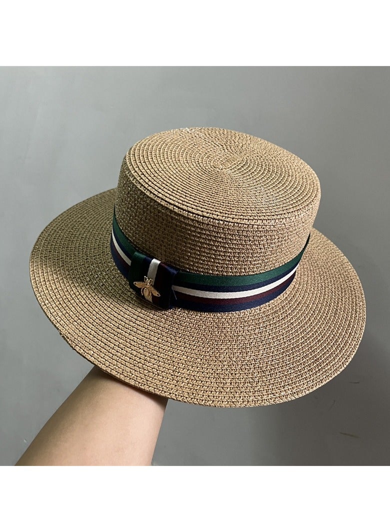 Goolsky 1pc Unisex Wide Brim Breathable Straw Hat, Sun Protection Portable Hat, Suitable For Casual Fishing, Beach Activities - Image 3