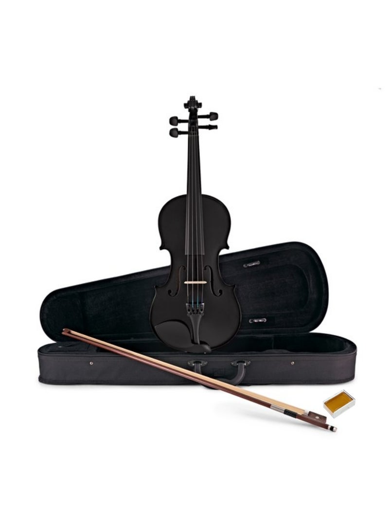 Shark Student Full Size Violin 4/4 Violin Kit with Bow Rosin & Hard Case for Beginners Practice Learning - Black - Image 1