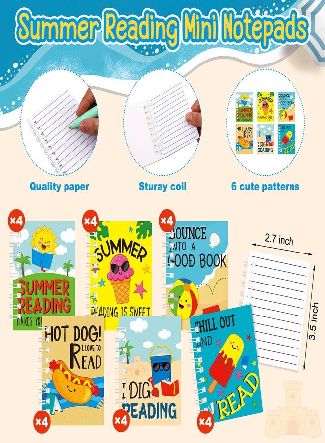 Epakh 24 Pcs Summer Reading Exchange Gifts Bulk Reading Mini Spiral Notebooks Journals Colorful Inspirational End of Year Gifts for Learning Activities Prizes Party Favors - Image 3