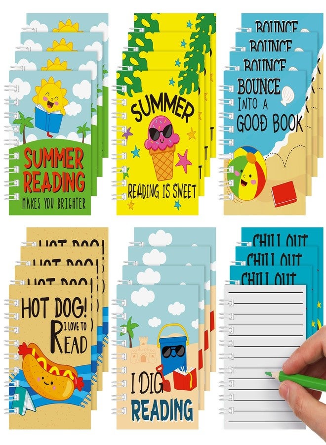 Epakh 24 Pcs Summer Reading Exchange Gifts Bulk Reading Mini Spiral Notebooks Journals Colorful Inspirational End of Year Gifts for Learning Activities Prizes Party Favors - Image 1