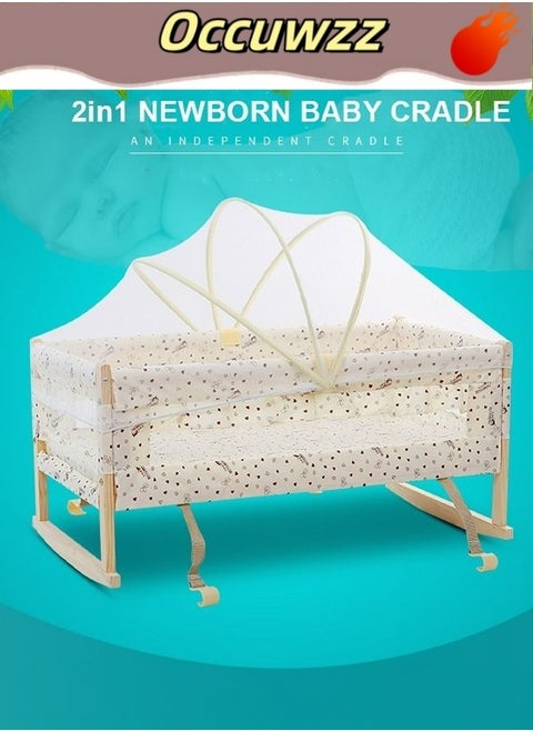 Baby Crib Baby Bassinet Bedside Bassinet Solid Wood With Mosquito Net Baby Sleeping Bedside Bassinet For Baby