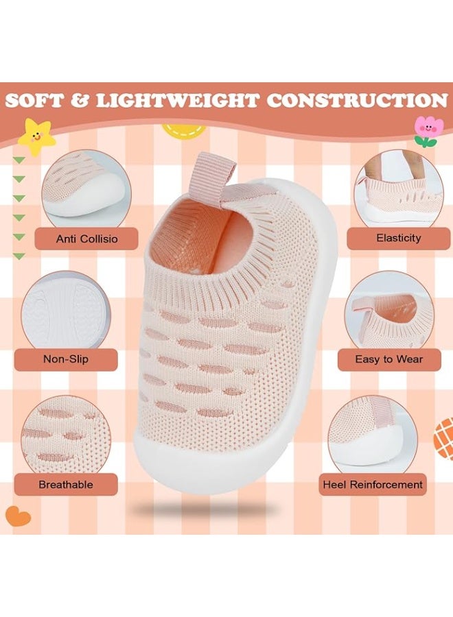 CMGTYYD Baby Shoes Toddler First Walking Shoes Infant Sneakers Breathable Knitted Mesh Boy & Girls Shoes 16-20 Months - Image 3