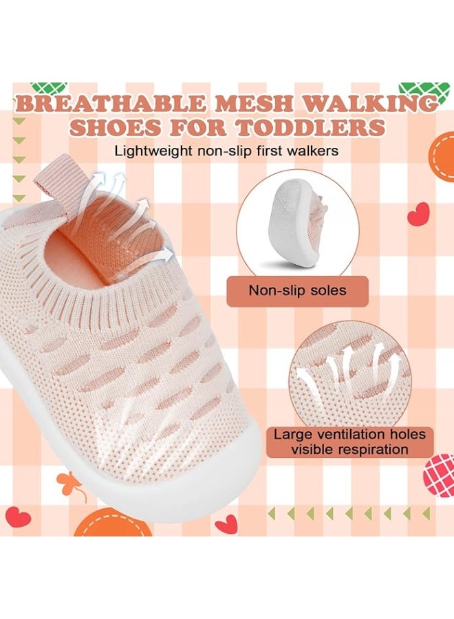 CMGTYYD Baby Shoes Toddler First Walking Shoes Infant Sneakers Breathable Knitted Mesh Boy & Girls Shoes 16-20 Months - Image 2