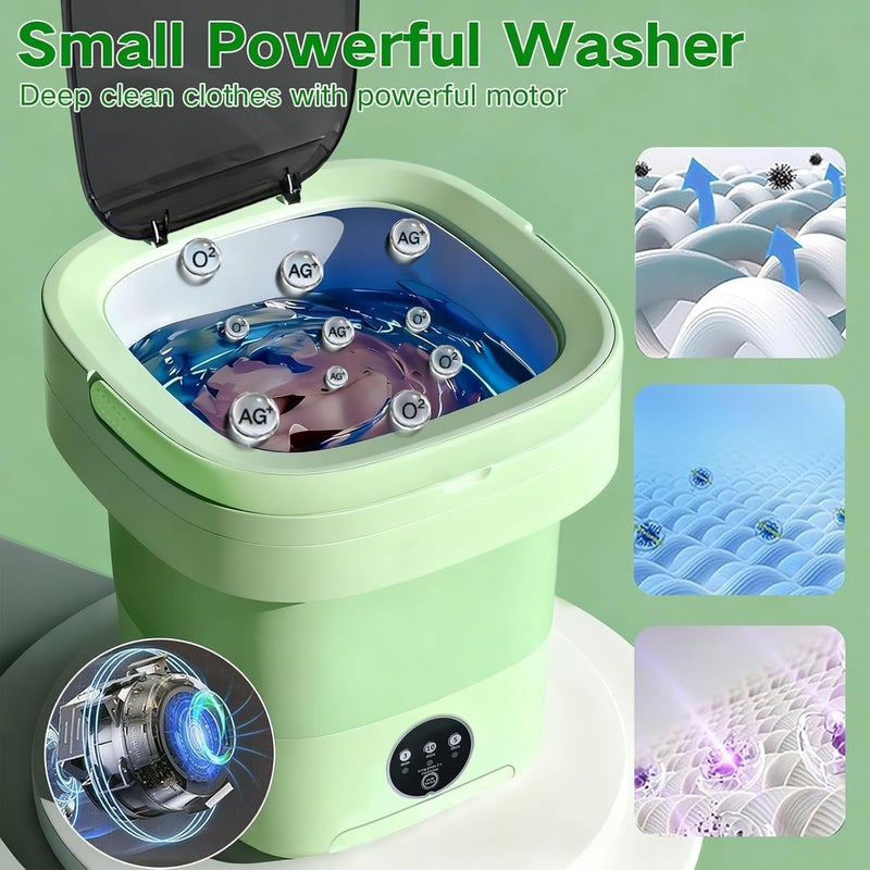 TMOHRA Portable Washing Machine, 15L Mini Collapsible Washer with 3 Cleaning Modes for Baby Clothes, Underwear, Small Foldable Laundry for Travel Apartment Home Dorm Hotel Camping - Image 3