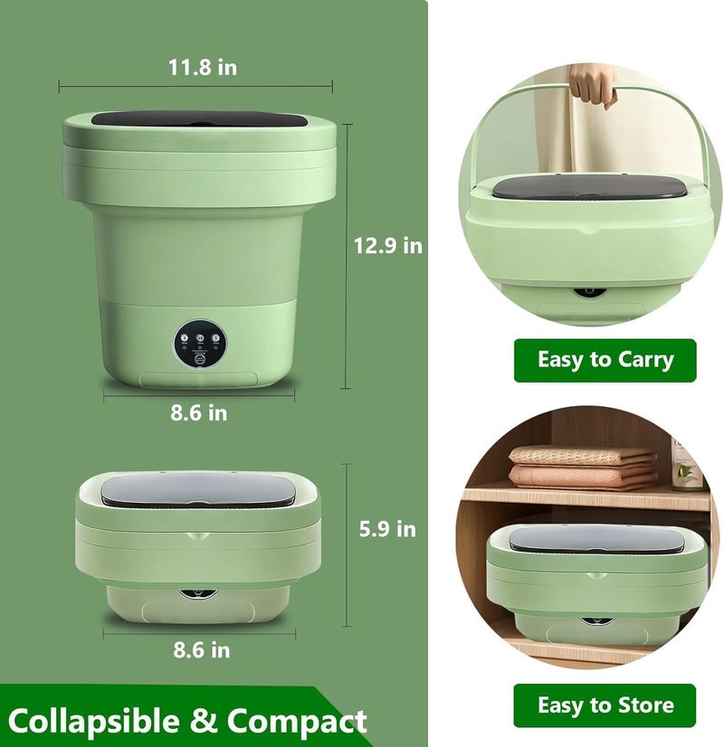 TMOHRA Portable Washing Machine, 15L Mini Collapsible Washer with 3 Cleaning Modes for Baby Clothes, Underwear, Small Foldable Laundry for Travel Apartment Home Dorm Hotel Camping - Image 2