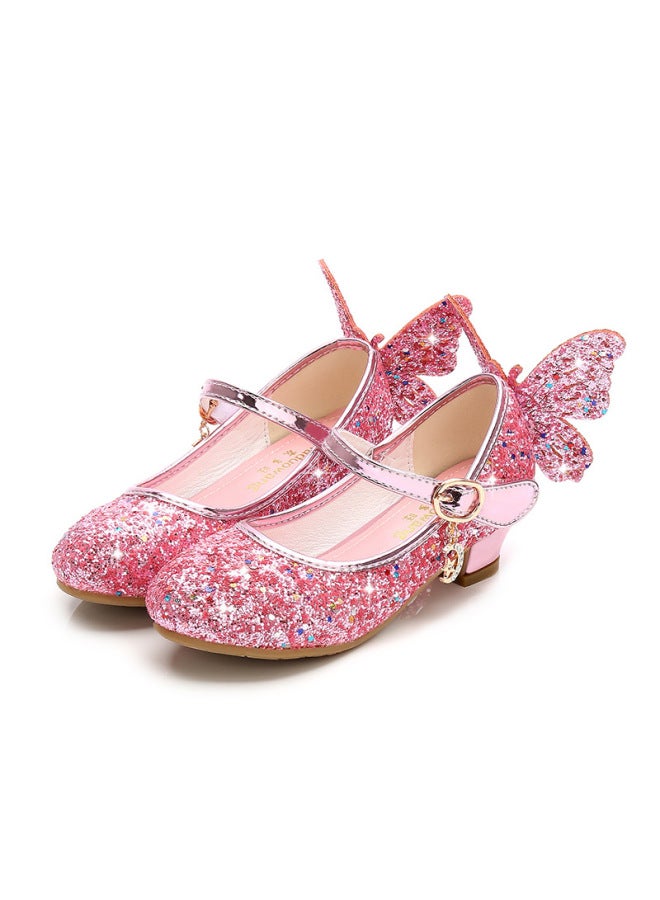 Girls High-heeled Princess Leather Shoes  Spring And Autum New Kidsren's Flats Kidsren's Performance Shoes Girls Crystal Shoes