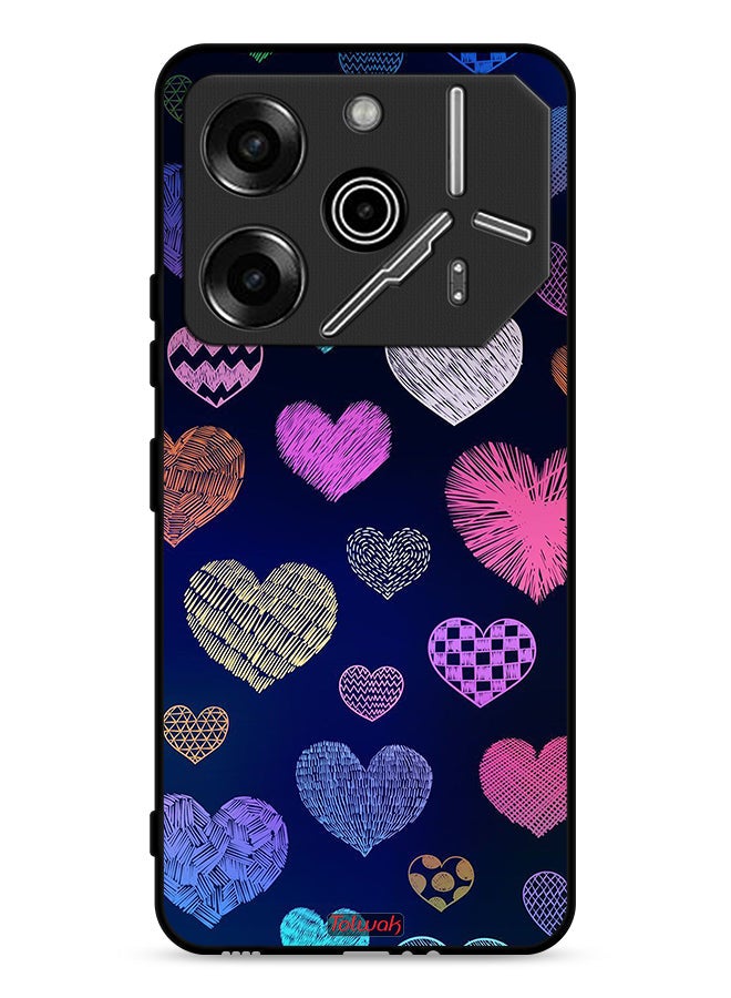 Tolwak Tecno Pova 6 Pro 5G Protective Case Cover Dhaga Hearts Pattern - Image 1