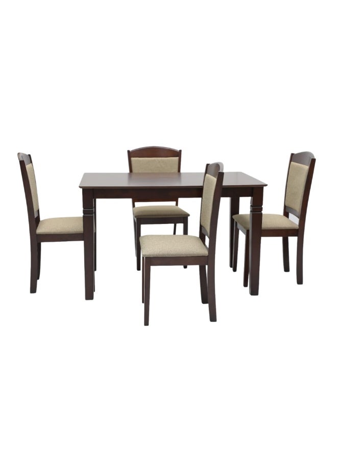 SUNLIT HOME Caldeira Dining Table set 4 seater Rectangular Dining Set | Sturdy Kitchen Wooden Top Table with Fabric Chairs | Dining set 1+4 Seater for Home, Dining Room - Image 1