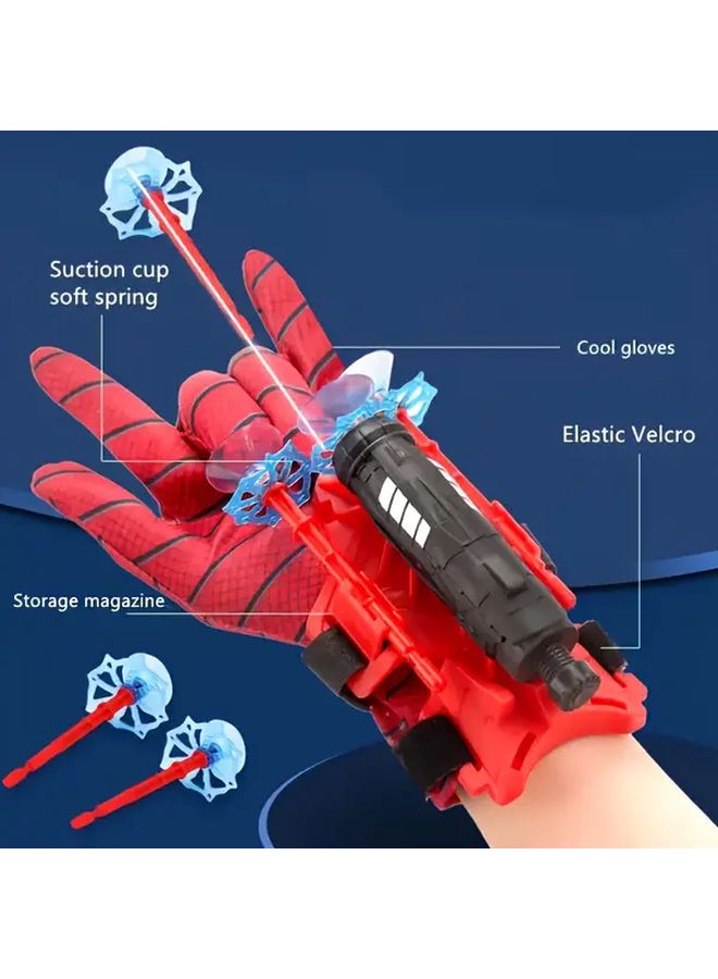 قفازات قاذفة شبكة العنكبوت - لعبة الإرسال الحمراء والزرقاء للأطفال والكبار في حفلات الألعاب - Image 5