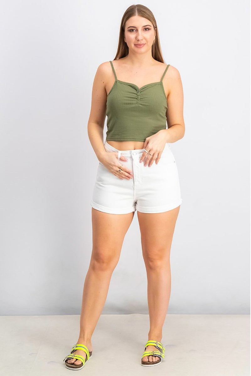 Jennyfer Women Mom Fit Five Pocket Denim Shorts, White - Image 2