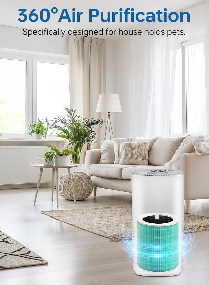 Y&D Xiaomi Replacement Air Purifier Filter Replaceable Inner Core Filter Activated Carbon Pure Air for Dust Allergens Odors Filter Clean Air Dust Removal 3-in-1 H13 True HEPA-Grade Odor Elimination High Efficiency Dust Pollen Pet Dander Removal 1-Pack Compatible with Xiaomi 2 Model Changable Filter Suitable for Home Bedroom Office - Image 5