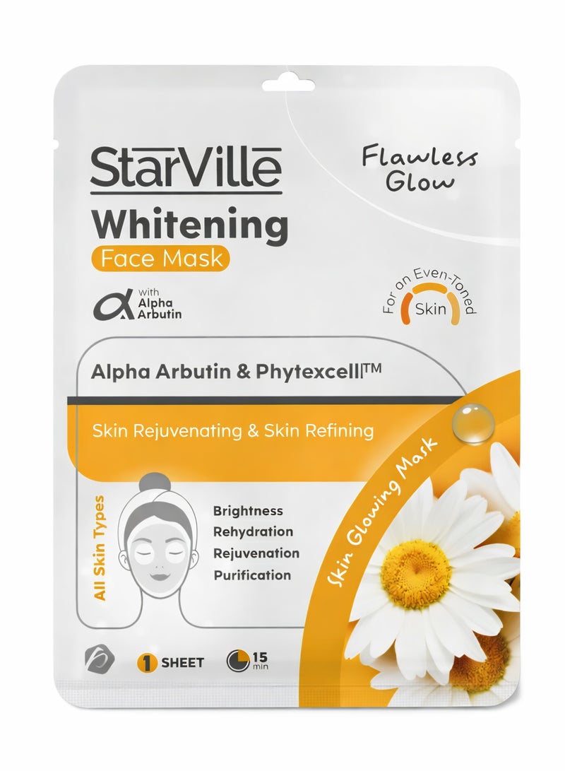 ستارفيل ماسك ستارفيل قطعة واحدة لتفتيح البشرة بالألفا أربوتين – إشراقة فورية، ترطيب وتجديد البشرة – مناسب لجميع أنواع البشرة - Image 1