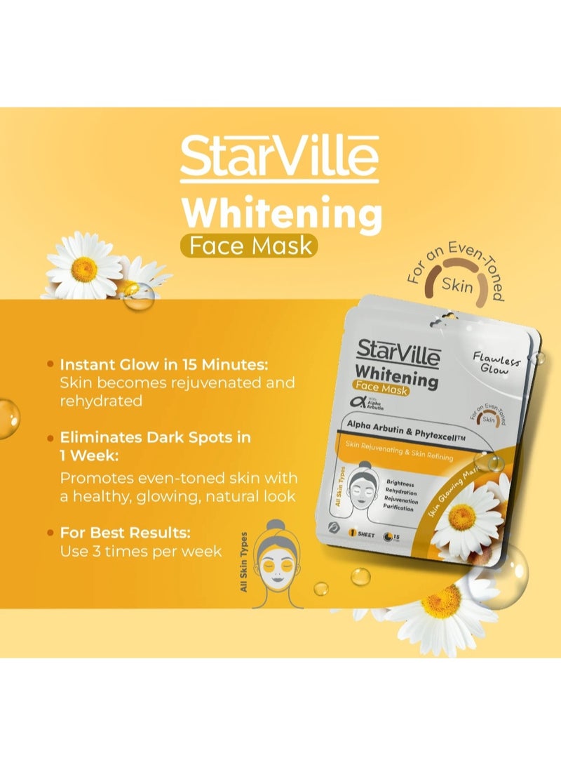 ستارفيل ماسك ستارفيل قطعة واحدة لتفتيح البشرة بالألفا أربوتين – إشراقة فورية، ترطيب وتجديد البشرة – مناسب لجميع أنواع البشرة - Image 4
