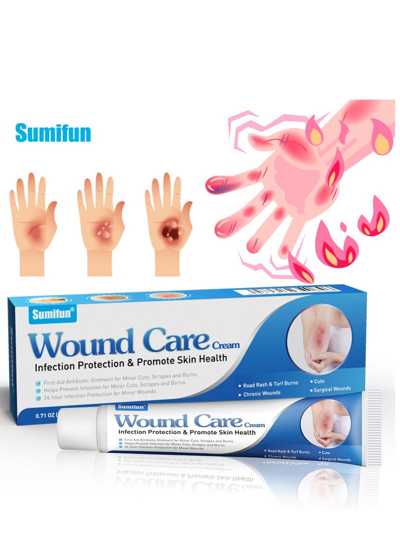 سوميفون كريم العناية بالجروح 20 جم ، مرهم لتخفيف الحروق للتهدئة والتبريد ، مثالي لعلاج الحروق والحروق ، يمنع العدوى ، يحمي صحة الجلد ، يخفض درجة حرارة الجلد لوقف تطور الحروق - Image 1
