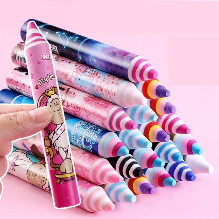 Crackles Cutest Pencil Shaped Printed Long Erasers- Pack of 10 for Birthday Return Gifts - Image 1