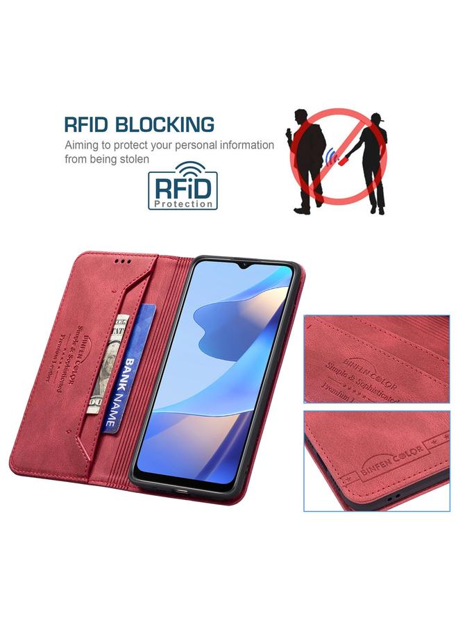 اس-توب جراب جلدي مضاد للسرقة بمغناطيس RFID لهاتف OPPO A16/A16S/A54S/A55 5G/A53S 5G مع حامل وفتحات للبطاقات ومحفظة - Image 5