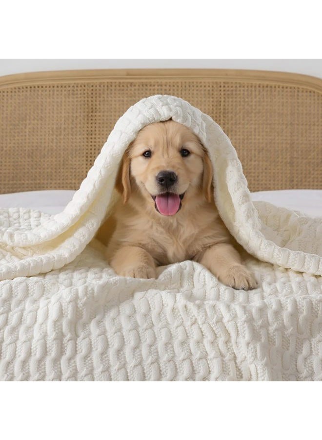 WDCOZY Cable Knit Throw Blanket Super Soft Warm Knitted Jacquard Throw Blanket for Couch, Sofa, Chair, Bed Lightweight Breathable Extra Cozy Machine Washable Comfortable Home Decor White 50x60 inches - Image 5