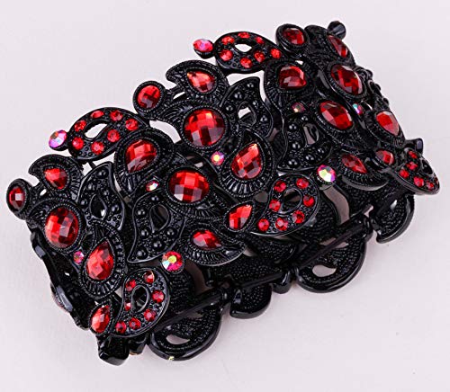 YACQ Women's Flower Stretch Cuff Bracelet fit Wrist Size 6.5 to 7.5 inch - Comfortable Elastic Band & Floral Pattern Crystal Jewelry - Lead & Nickle Free - Halloween Costume Outfit - Image 3