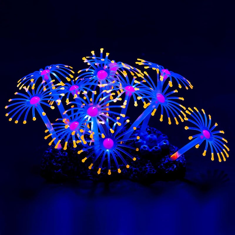 Uniclife Condition adaptive build Uniclife Glowing Effect Artificial Coral Plant for Fish Tank, Decorative Aquarium Ornament, Orange All-round applied quality - Image 1