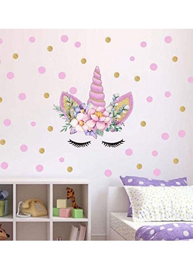 Cool Baby 50cm X 35cm PVC Cartoon DIY Color Wall Stickers Pink Unicorn Home Wallpaper For Baby Kids Bedroom Wall Art  - Image 1