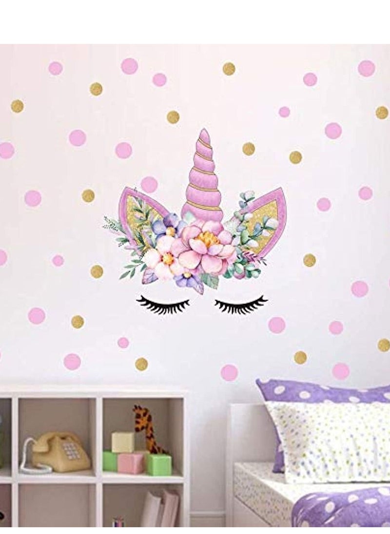 Cool Baby 50cm X 35cm PVC Cartoon DIY Color Wall Stickers Pink Unicorn Home Wallpaper For Baby Kids Bedroom Wall Art  - Image 3