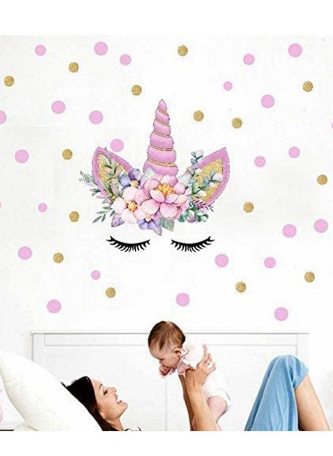 Cool Baby 50cm X 35cm PVC Cartoon DIY Color Wall Stickers Pink Unicorn Home Wallpaper For Baby Kids Bedroom Wall Art  - Image 2