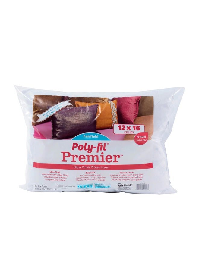 Poly-Fil Fairfield Poly-Fil Premier Accent/Travel Pillow Insert, 12" x 16", White,JP1216 - Image 1