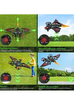 ELTRAZONE RC Aeroplane 2.4GHz Remote Controlled L0713 Quadcopter, Floating Fighter Aircraft RTF – Ideal for Beginners, Children & Adults, USB Charging, Green – Easy to Fly, Fun for All Ages  - Image 3