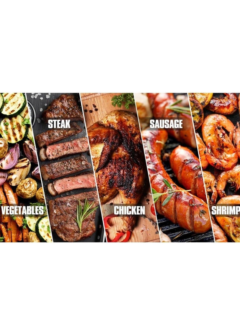 WALALLA Charcoal BBQ Grill Extra Large with Oversize Cooking Area, Outdoor Cooking Barbecue Grill with Charcoal Trays and Foldable Side Table - Image 5