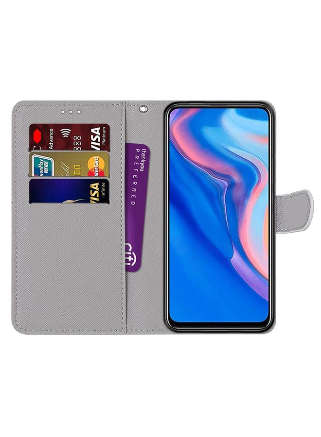 اس-توب جراب لهاتف Huawei P smart Z / Y9 Prime، جراب جلدي من البولي يوريثان بتصميم متقاطع ملون مع حامل وفتحات للبطاقات ومحفظة وحبل تعليق - Image 3