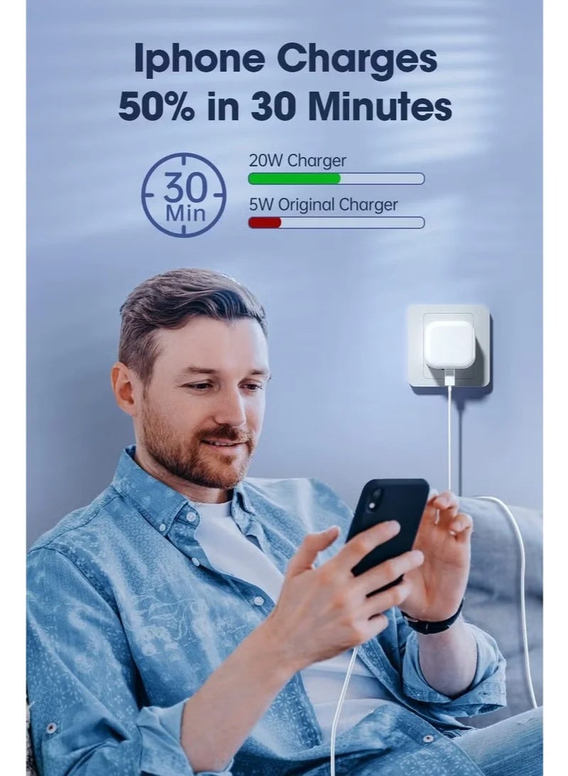 غولو شاحن ايفون نوع C ، PD 20W USB C محول الطاقة رأس الشحن السريع مصمم خصيصا لمنتجات آبل - Image 5