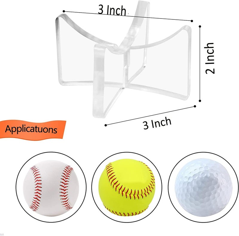 CRUTO Acrylic Transparent Ball Display & Storage Rack – Crystal Clear Stand Holder for Golf, Soccer, Football, Tennis, and Cricket Balls (pack of 4) - Image 1