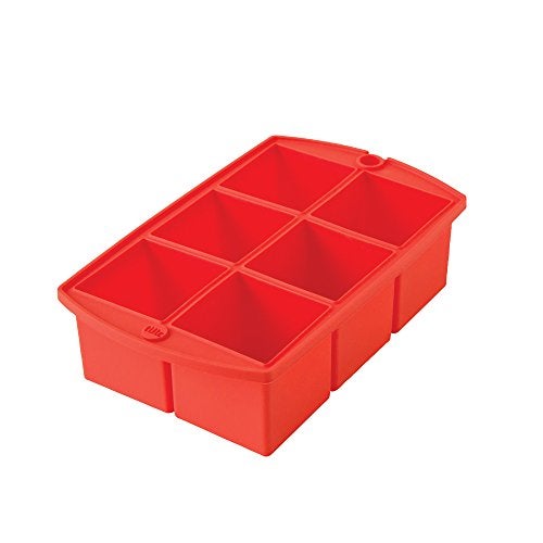 Tulz Mega Ice Block Tray, Silicone, Ruby, (37095) - Image 1