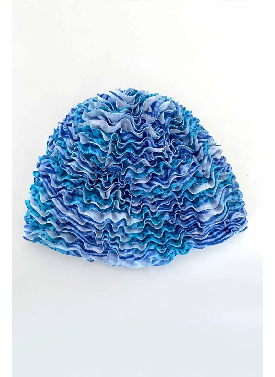 Ayyıldız Crescent Star 3449 Blue Ruffle Pool Cap