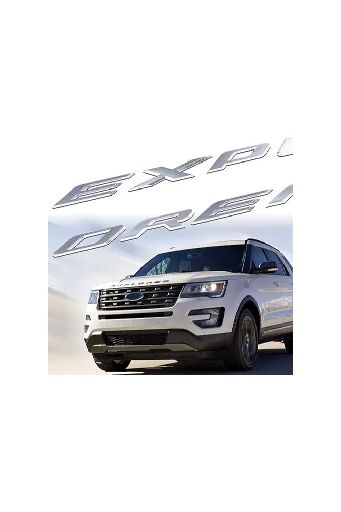 Ford Super repairman 3D Letters ABS Front Hood Emblem Compatible for 2011-2021 2022 2023 Explorer Sport Hood Letters Stickers - Matte Silver