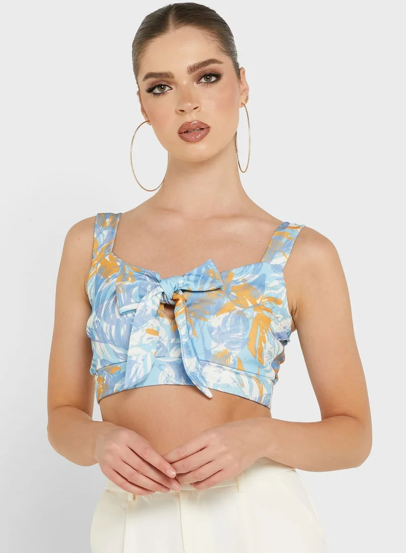 LASULA Bow Detail Crop Top