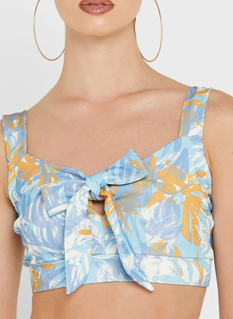 LASULA Bow Detail Crop Top