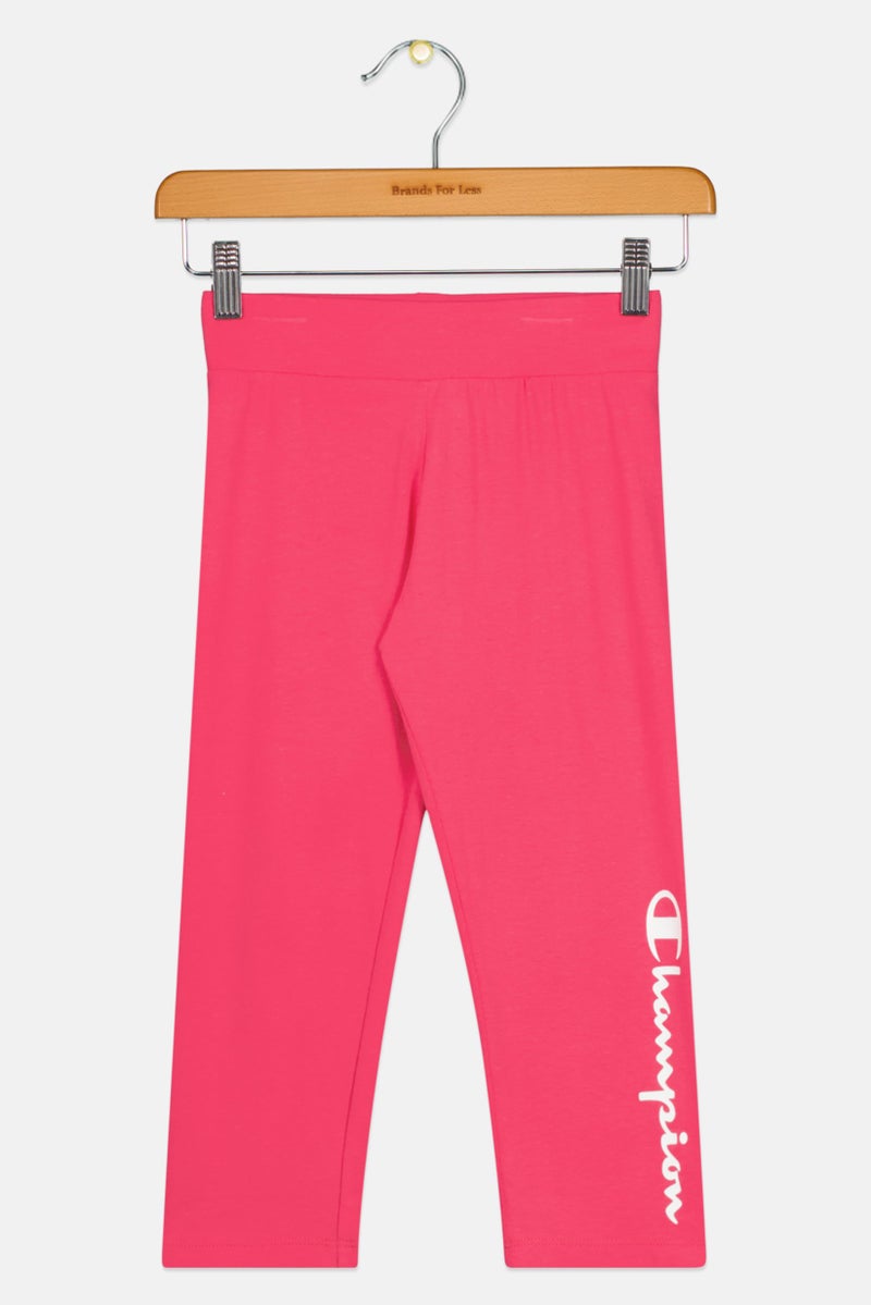 Champion Kids Girl Brand Logo Training Leggings, Pink - Image 1