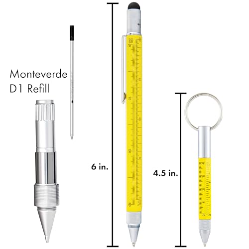 Monteverde One Touch Tool Set Ballpoint Pen with Stylus Yellow Tool Pen Keychain 6in1 Multifunction Pen Set from Exclusive Collection Ideal for Engineers MV35478 - Image 3